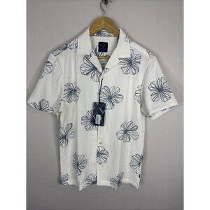 Steel & Jelly British Design Seersucker Floral Resort Shirt NWT Stretch Men’s S